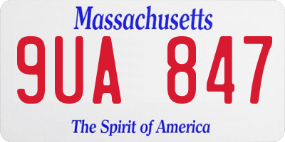MA license plate 9UA847