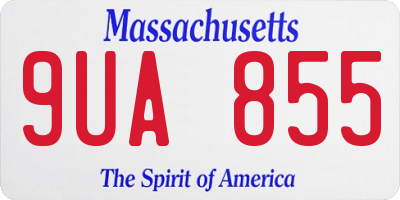 MA license plate 9UA855