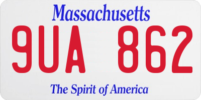 MA license plate 9UA862