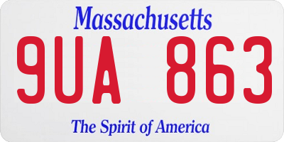 MA license plate 9UA863