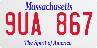 MA license plate 9UA867