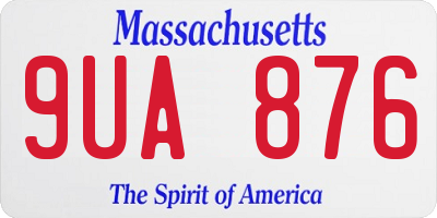MA license plate 9UA876