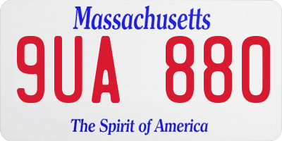 MA license plate 9UA880