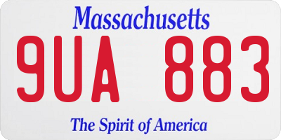 MA license plate 9UA883