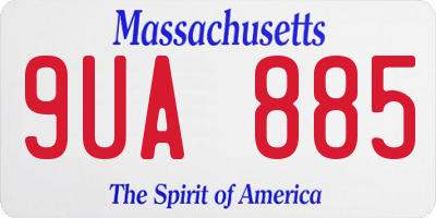 MA license plate 9UA885