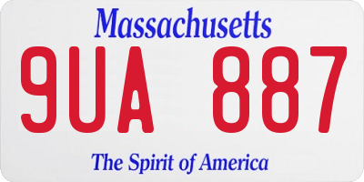 MA license plate 9UA887