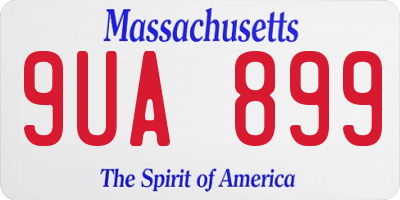 MA license plate 9UA899