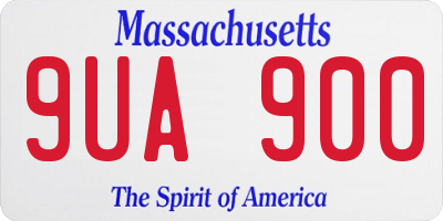 MA license plate 9UA900