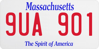 MA license plate 9UA901