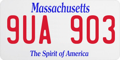 MA license plate 9UA903