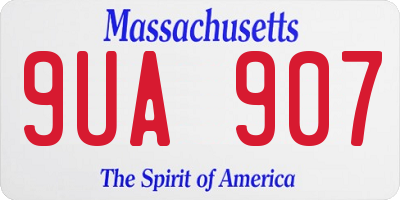 MA license plate 9UA907