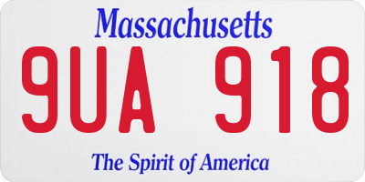 MA license plate 9UA918