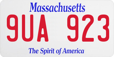 MA license plate 9UA923