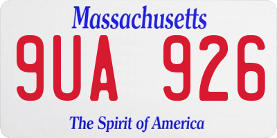 MA license plate 9UA926