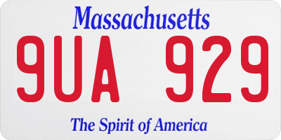 MA license plate 9UA929
