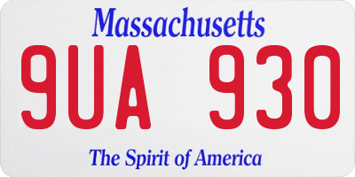 MA license plate 9UA930