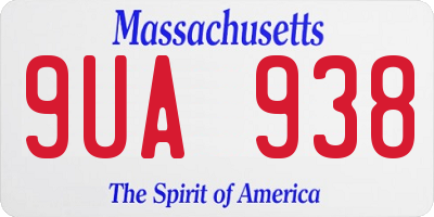 MA license plate 9UA938
