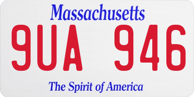 MA license plate 9UA946