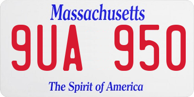 MA license plate 9UA950