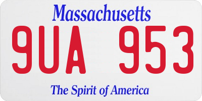 MA license plate 9UA953