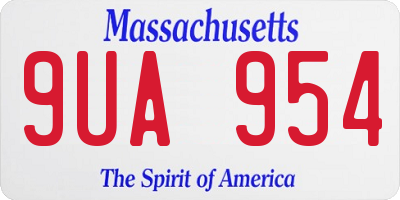 MA license plate 9UA954