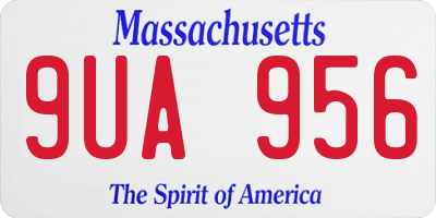 MA license plate 9UA956