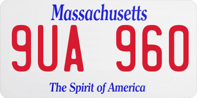 MA license plate 9UA960