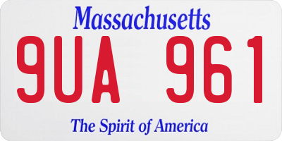 MA license plate 9UA961