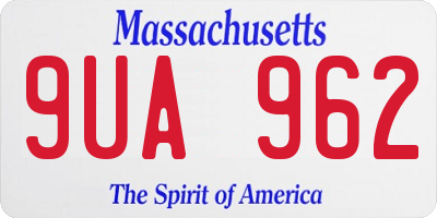 MA license plate 9UA962