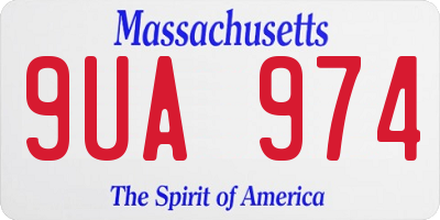 MA license plate 9UA974