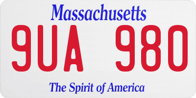 MA license plate 9UA980