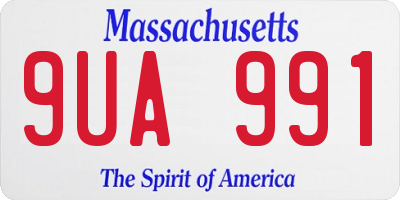 MA license plate 9UA991