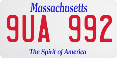 MA license plate 9UA992