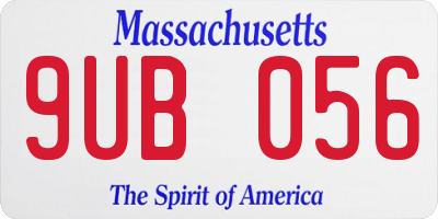 MA license plate 9UB056
