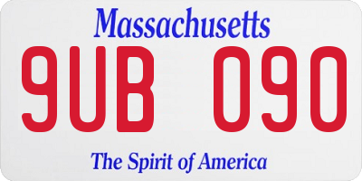 MA license plate 9UB090