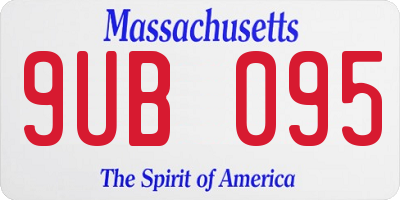 MA license plate 9UB095
