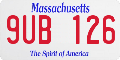 MA license plate 9UB126