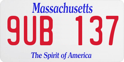MA license plate 9UB137