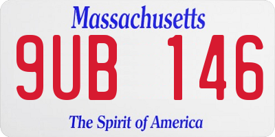 MA license plate 9UB146