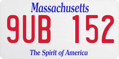 MA license plate 9UB152