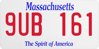 MA license plate 9UB161