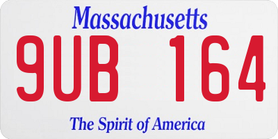 MA license plate 9UB164