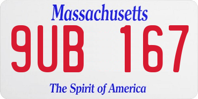 MA license plate 9UB167