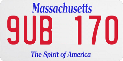 MA license plate 9UB170