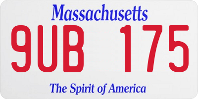 MA license plate 9UB175