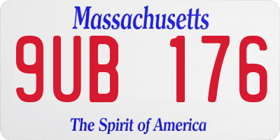 MA license plate 9UB176