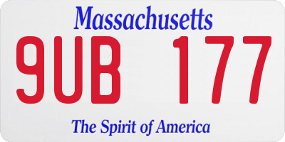 MA license plate 9UB177