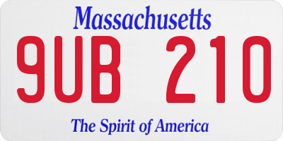 MA license plate 9UB210