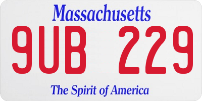 MA license plate 9UB229