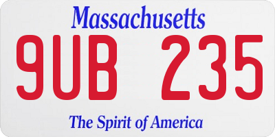 MA license plate 9UB235